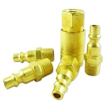 50 Pc Brass Plated Pneumatic Air Quick Connect Couplers Male  Female Adapters