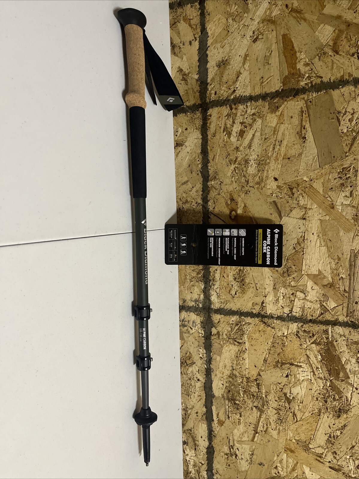 Bastón de trekking de corcho de carbono alpino Black Diamond