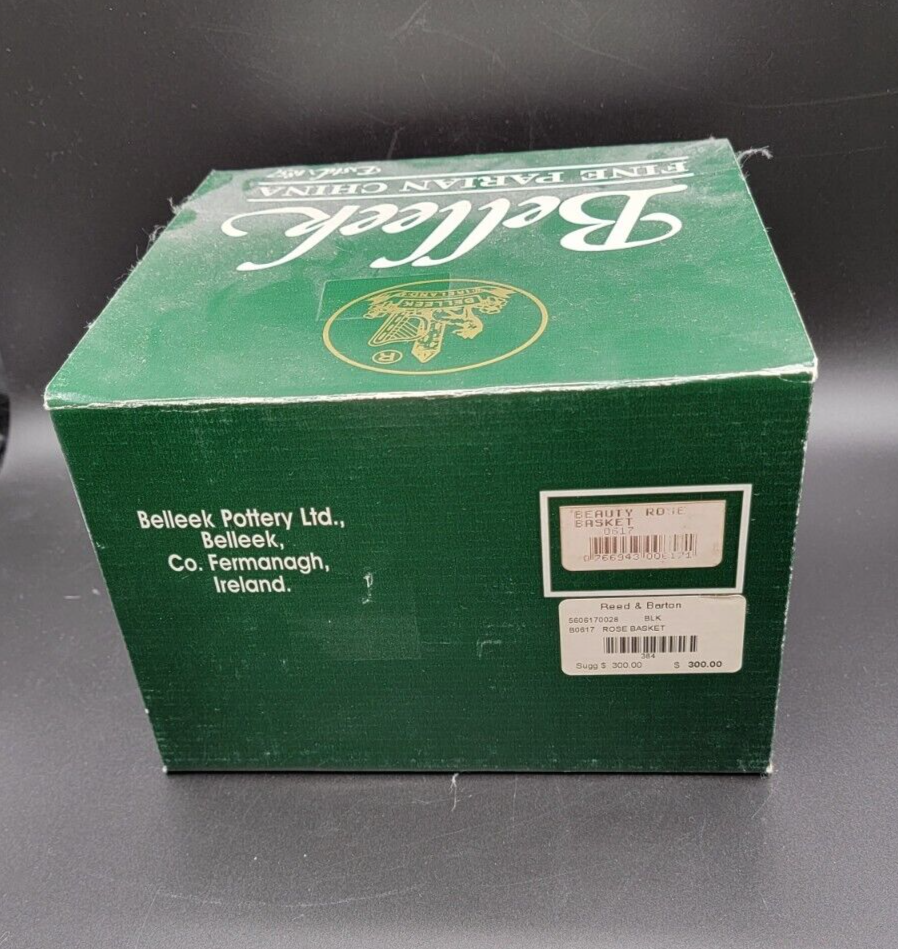 Irish Belleek Beauty Rose Basket B0617 eBay