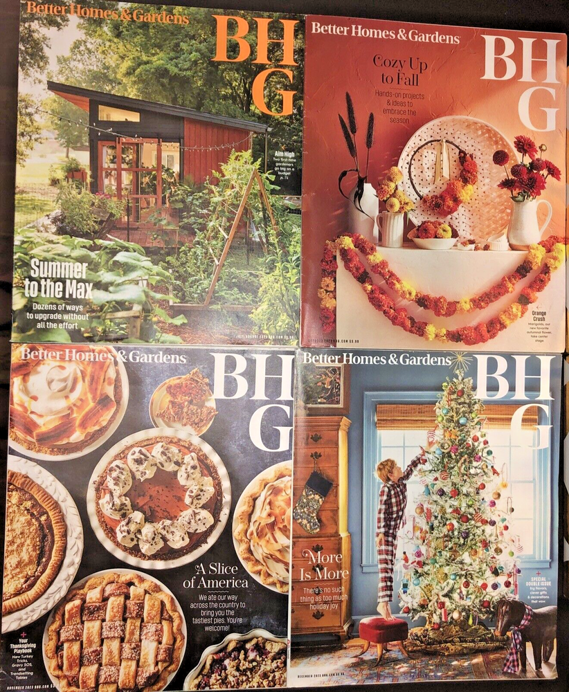 Lot Of 4 BHG Better Homes & Gardens Magazines Jul/Aug 23-Oct 23-Nov 23-Dec 23