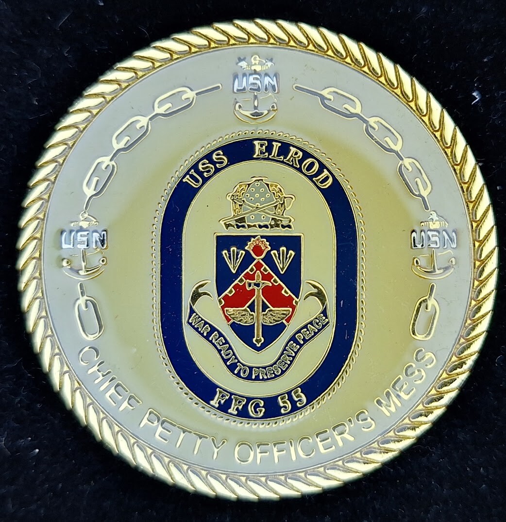 FFG-55 USS Elrod Chief Navy Challenge Coin