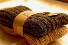 Fuzzy Alpaca Wool Socks for Men and Women - 2 Pairs - Cozy Thick Knitted, Ribbed