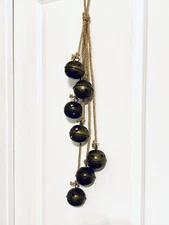 Rustic 7 Sleigh Bells Christmas Door Hanger Bronze Tone Metal Bells Jute Rope