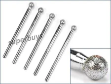 5pc 4mm Ball Headed Diamond Mount Tip Tipped For Dremel Grinding Drill Bit