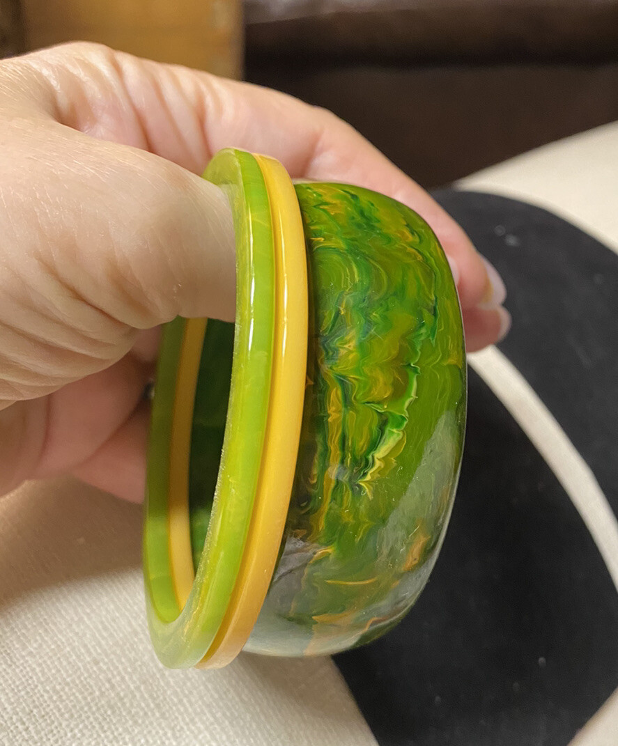 3 Authentic Vintage Bakelite Bangles Stack Retro … - image 3