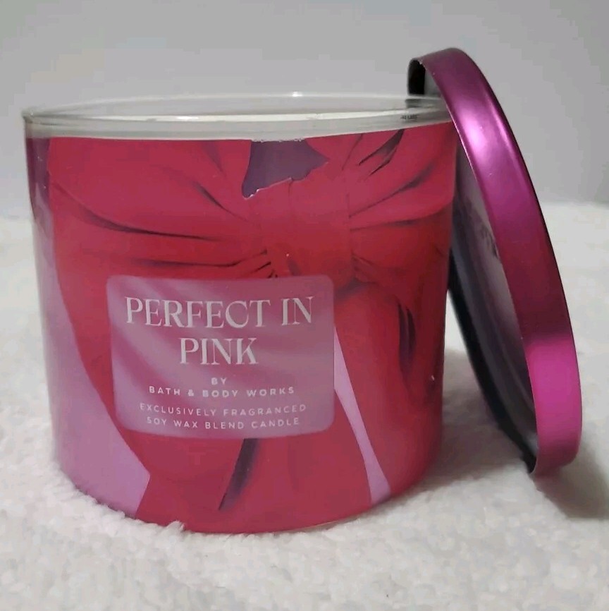 Bath & Body Works Perfect In Pink 3-Wick Scented Large Candle 14.5