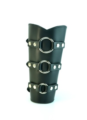 Armband Gauntlet with 3 Ring Leather Strapped Punk rock goth bikers Steampunk