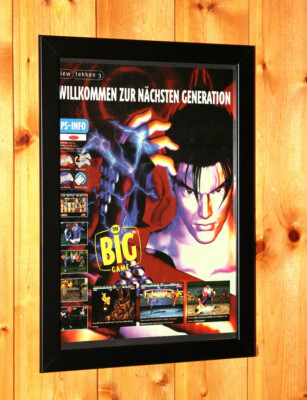 1998 Tekken 3 PS1 Arcade game Vintage Promo Poster / Ad Art Print