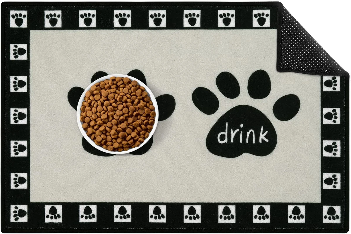 Dog Feeding Mat Water Absorbent Pet Food Mat Non Slip Placemat