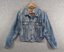 Levi's Vintage 77715 Women's Blue Denim Jean Distressed Trucker Usa Jacket - S
