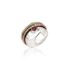Gemsgram 925 Sterling Silver Ring Garnet Gemstone Women's Spinner Jewelry
