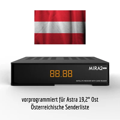 Receptor de satélite HD listo Austria lista de emisoras FULL HD HDMI SCART AMIKO-MIRA3