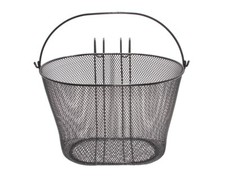 ALTALINE 14" LONG OVAL SHAPE  BICYCLE FRONT BLACK STEEL MESH BASKET.
