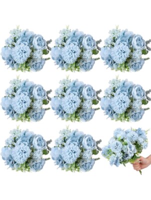8 Ct  Silk Peony Artificial Flowers Wedding Bouquet Party Arrangement Decoration