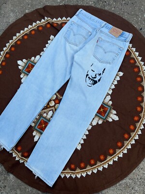 Aphex Twin Custom Made Jeans On Vintage Levi's 501 Size 34x32 | eBay