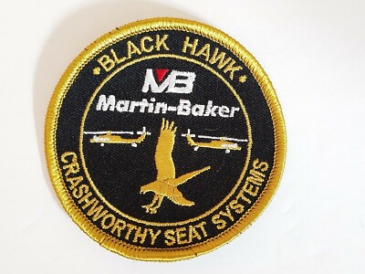 Martin Baker / Black Hawk Crashworthy Seat Systems Patch 3'' Black & Gold