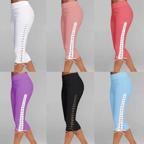 Summer Women's Capri Pants Casual Stretch Cropped Joggers Loose Trousers Fashion - Picture 10 of 44