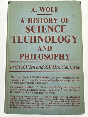 History Of Science Technology And Philosophy 1950 A Wolf Hardcover Dust Jacket