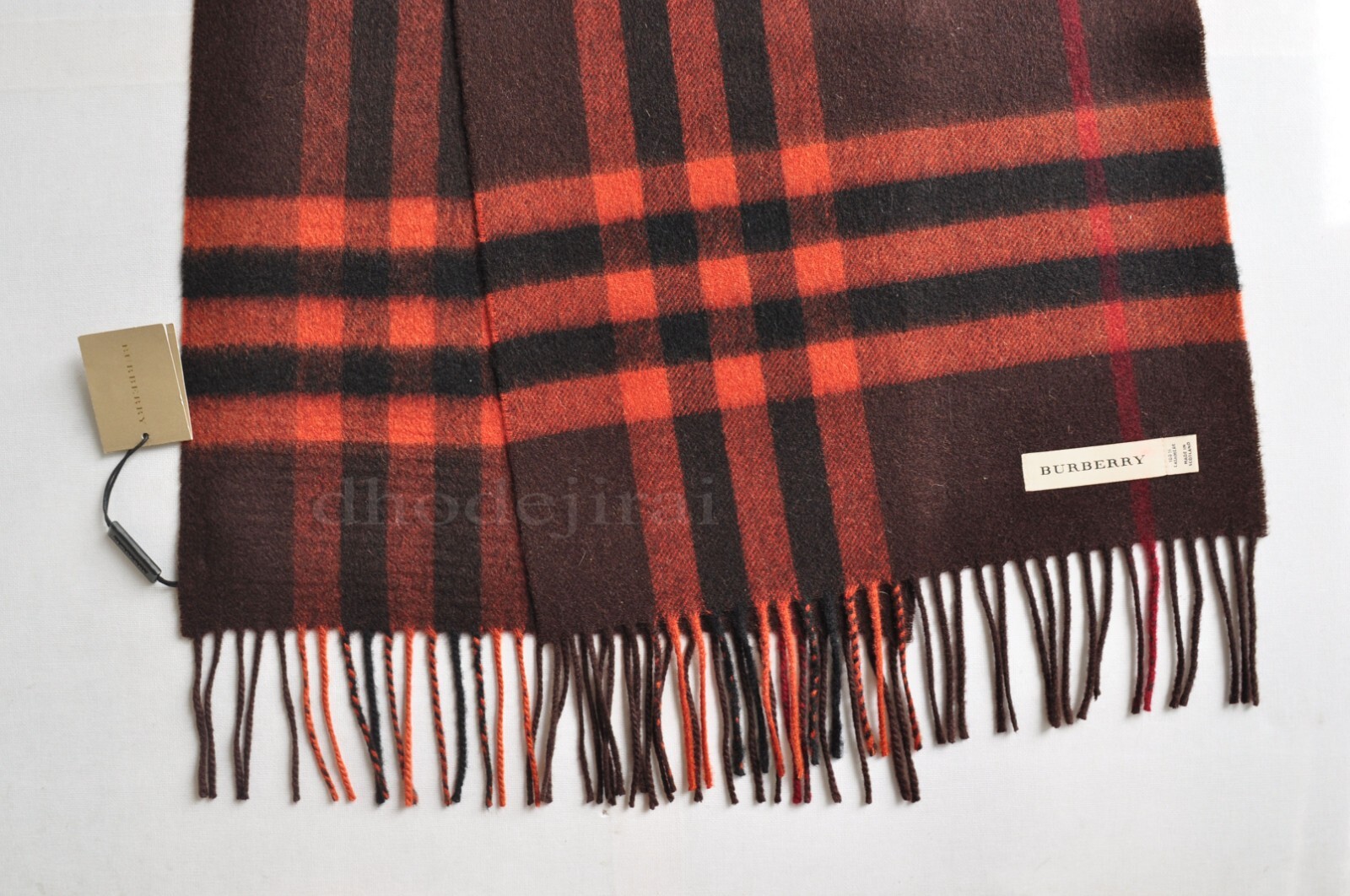 $960 Authentic BNWD BURBERRY  Check Cashmere Mens/Womens Scarf Dark Clove Brown image 4