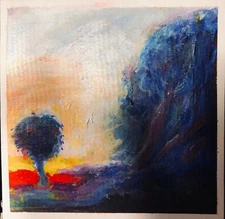 Original Painting Artwork Signed Tree of Life Landscape Impressionism OOAK