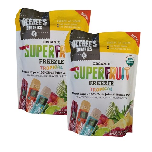 DeeBee's Organics Super Fruit 10 Freezie Frozen Juice Bars, 13.5 OZ ...