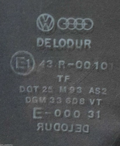 VW GOLF JETTA CADDY MK1 RIGHT FRONT DOOR WINDOW TRIANGLE QUARTER GLASS CLEAR 3 - Bild 2 von 3