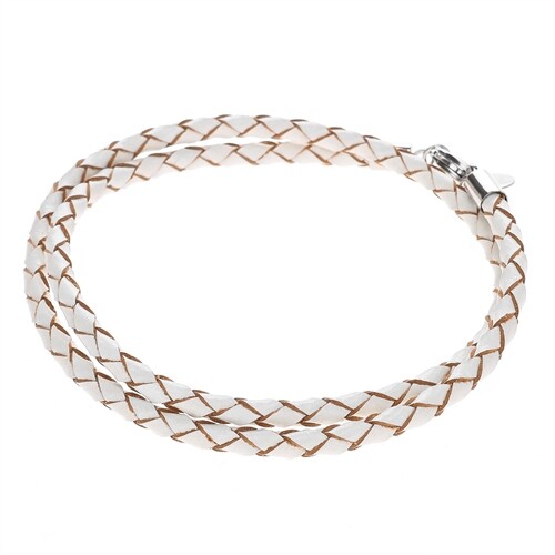 Женская повязка на руку Lederhalskette geflochten wei Edelstahl 3 мм 4 мм 17-80 см унисекс 1890₽