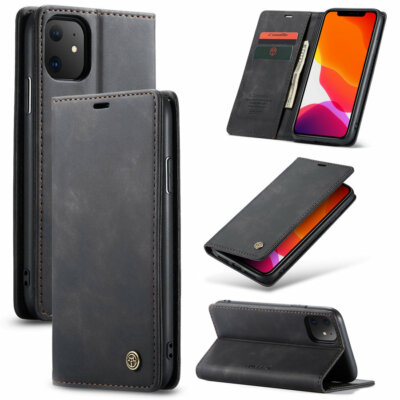 Neu Magnetische Flip Wallet Case Kartenfächer Ständer Cover für iPhone und Samsung 