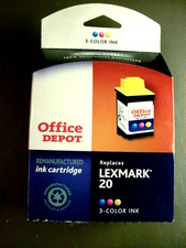 New Office Depot for LEXMARK 20 Color Ink Cartridge Yellow Magenta Cyan