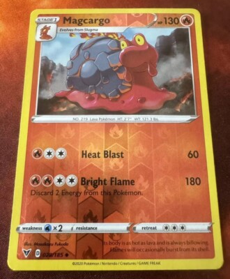 Magcargo 028/185 NM | SWSH - Vivid Voltage | REVERSE HOLO | Pokemon TCG