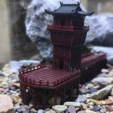 Chinese Ancient Architectural Model Micro 3D Printing Plastics Landscape Bonsai