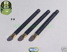 3 x HIGH GAIN 2dBi 900/1800 MHz SMA Male Plug Straight GSM GPRS Antenna 3" USA