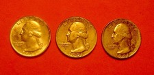 1941  P D S Set of Washington 90% Silver Quarters