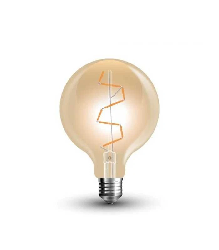 Ampoule LED Shape Filament E27 G95 4W 2200K° Verre Ambre - Photo 1/1