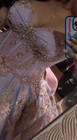 MODA 2000 Lavender Quinceañera Ball Gown Pink Bow Gold Embroidery — photo 5