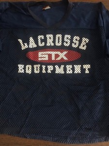 Vtg. 1990's  STX Lacrosse Equipment Navy Blue  Mesh Jersey  ~XL