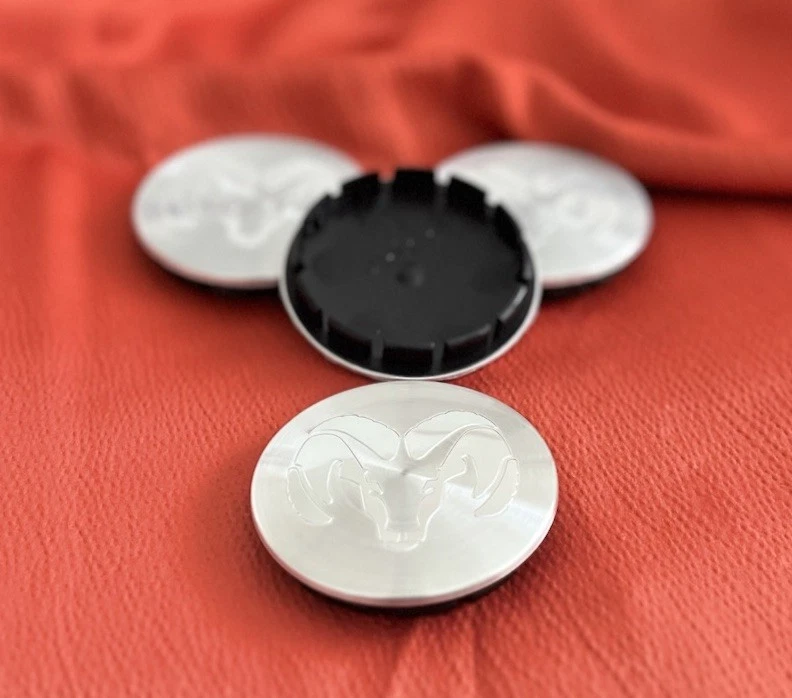 4 Silver Chrome Dodge 63mm Wheel Center Caps Fits Challenger Charger RAM 1500 - Image 4 of 4