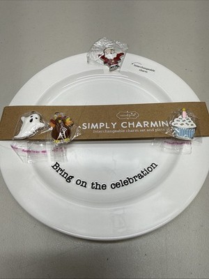 Mud Pie Simply Charming Plate New in Package Decorative Plate w/ Charm