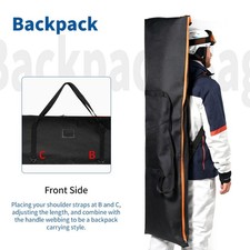 Borsa da sci pieghevole per bastoncini da sci, per il trasporto