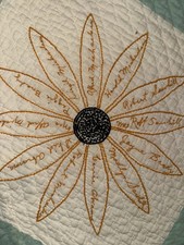 Antique Quilt 240 EMBROIDERED SIGNATURES In Daisy Pedals Hand Made 1920s Vintage