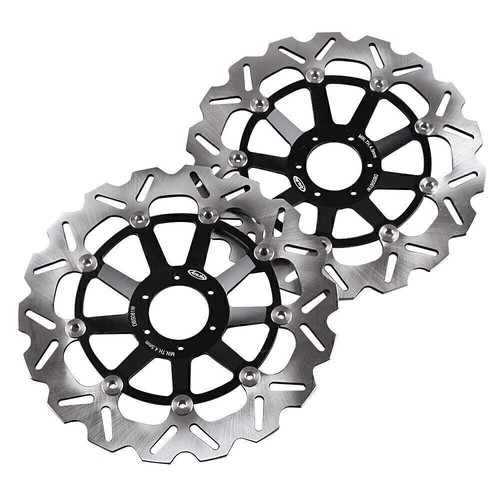 2x Left & Right Front Brake Disc Rotor Fit Honda CBR1100XX 1997-1998 Black - Picture 2 of 6