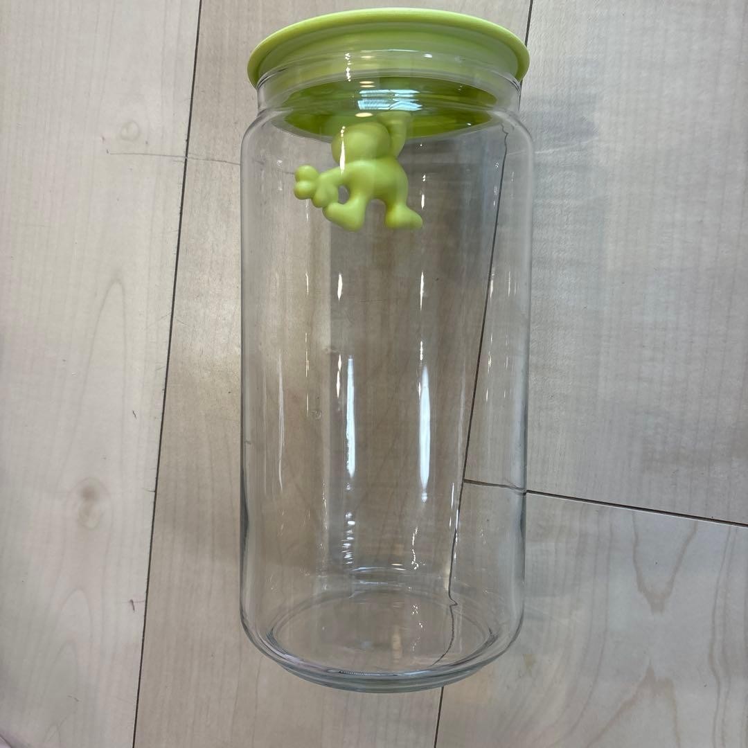 ALESSI Gianni Glass Canister Jar Lime Green 1400ml Mattia Di Rosa
