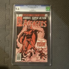 MARVEL SUPER ACTION #18 NEWSSTAND CGC 9.6 WP 1980 John Buscema Avengers #57