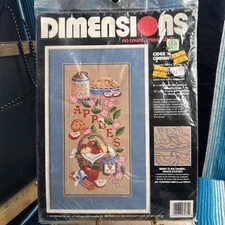 VTG Dimensions “Cider N Cinnamon” No Count Cross Stitch Kit Size 8x16  NIP