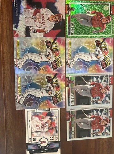 Topps Mike Trout 2021 Baseball Card Lot 8 Cards. Titans Stars Big Ticket Angels