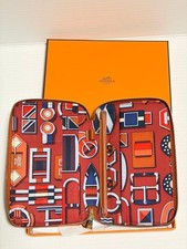 HERMES Agenda Vision Zip Silk'in Notebook Cover Brick Leather Unisex