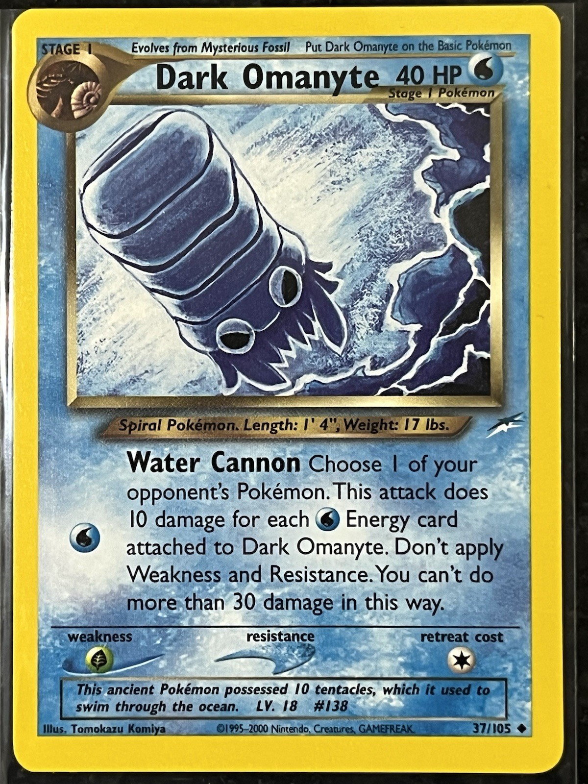 Pokémon TCG - DARK OMANYTE - 37/105 - UNLIMITED - NEO DESTINY VINTAGE- LP/NM