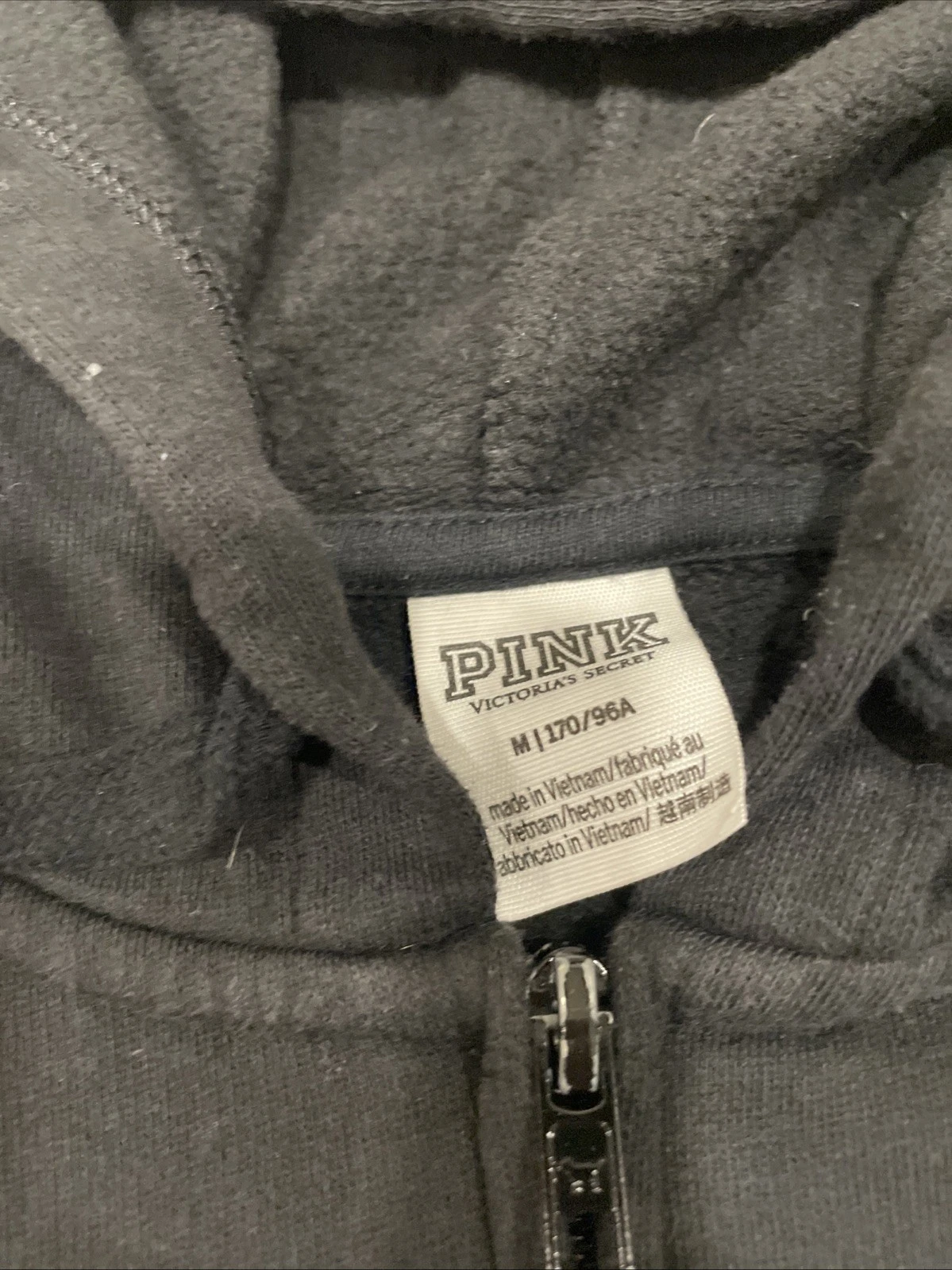 UNDERCOVER Felpa donna ROSA Victoria's Secret media nera full zip logo felpa con cappuccio