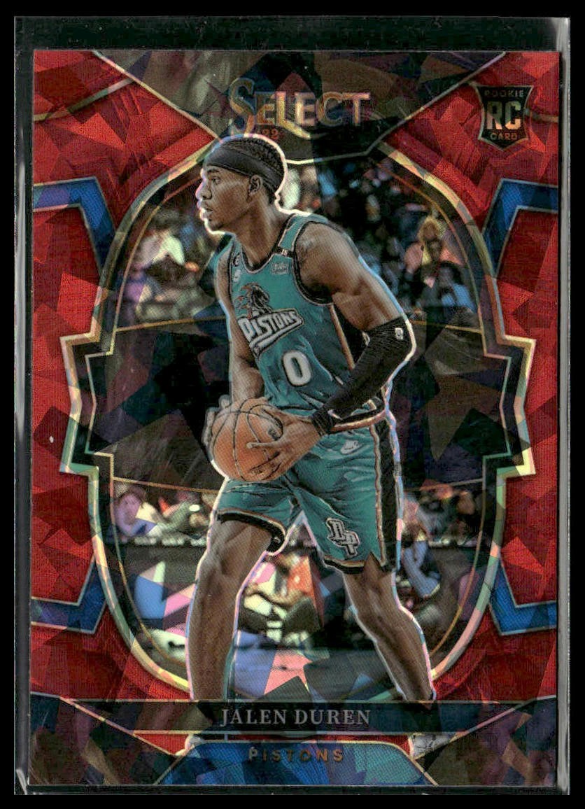 2022-23 Panini Select #98 Jalen Duren Red Cracked Ice Prizms