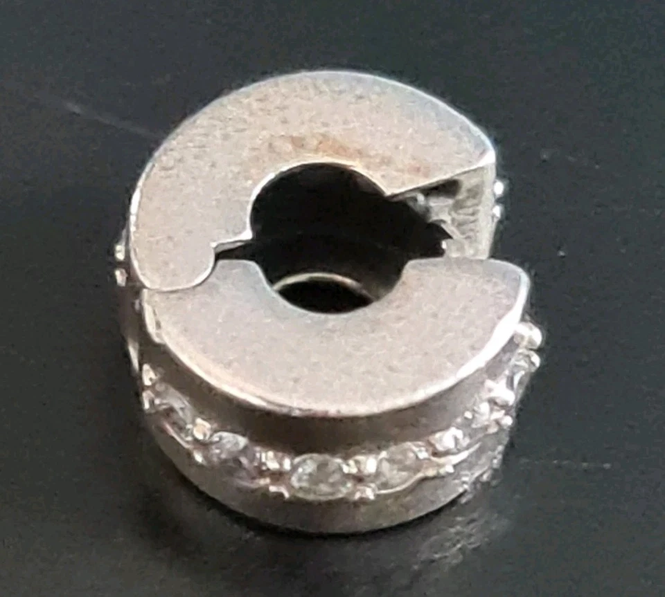 Pandora Charm Clip "Klare Funkelnde Linie" Silber Original 